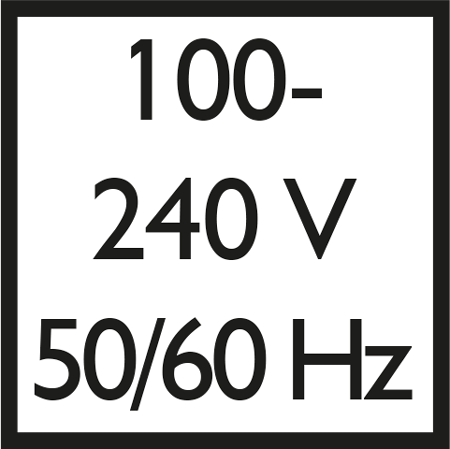 Anschlusswerte 100-240 V, 50-60 Hz