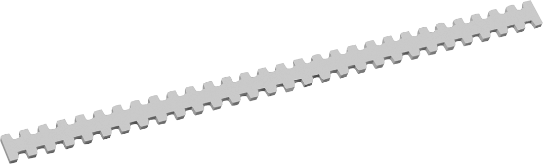 Retaining strip 147,5 mm, f. contr.panel trunk. white / PU: 500 pcs.