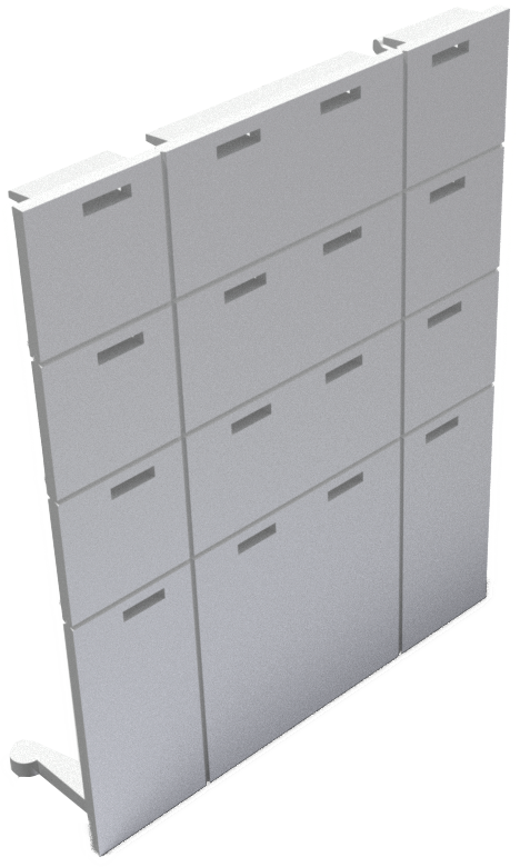 Endstück F2000 40x40...80x100 PS-C  RAL7030 VE = 100 Stück