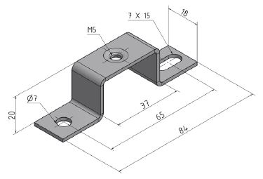 Support Brackets H20 M5 steel zink plating, for rails PU: 10 pcs.