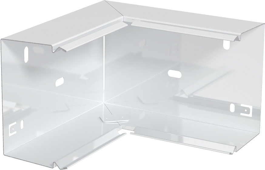 CKS Innenecke 60x60mm Reinweiß RAL 9010, ohne Deckel Stahlblech, Sendzimirverzinkt