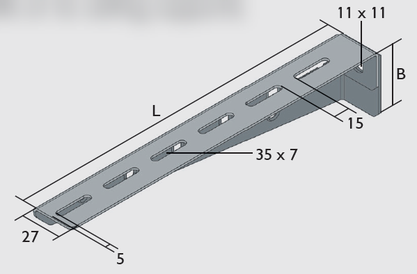 KBL-ALL Brackets Light for fastening to walls or to ceiling supports