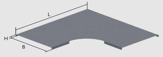 KBL-DB 90° Deckel Radius: 100 mm, für Bögen