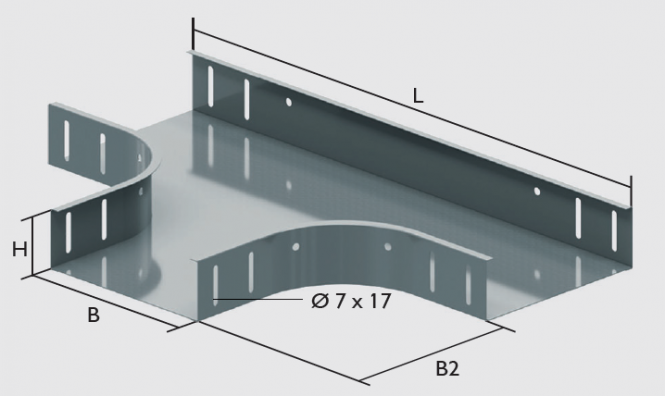 KBL-T T-Stücke Radius: 100 mm, Befestigung mit 12 Schrauben M 6 x 10